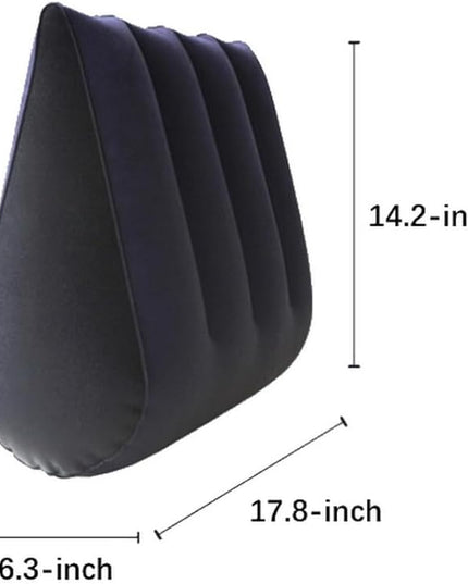 Inflatable Wedge Pillow, Bed Wedges & Body Positioners Pillow, Traveling Pillow, Body Position Cushion, Leg Positioner Pillow, Surface Flocking for Sleeping Traveling Yoga (Blue, Without Handle) - LeafyLoom