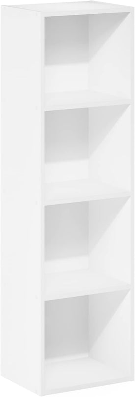 Furinno Luder Bookcase / Book / Storage, 4-Tier Cube,White - LeafyLoom