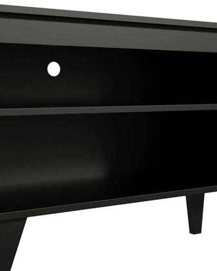 Madesa TV Stand with 4 Shelves and Cable Management, Entertainment Center for TVs up to 65 Inches, Wood, 23'' H x 15'' D x 59'' L – Black - LeafyLoom