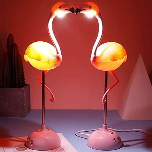 Fantasee Flamingo Desk Lamp USB Bedside Table Lamp Nursery Night Light Touch Dimmable for Child Kids Students Bedroom Living Room Dorm Reading Birthday Party Gift (Pink Flamingo) - LeafyLoom