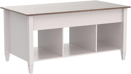 VINGLI Lift Top Coffee Table, White Coffee Table with Lift Top, Lift Up Coffee Table with Storage Shelf/Hidden Compartment, Gas Lift Coffee Table Mesa De Centro Para Sala Pop Up Coffee Table - LeafyLoom