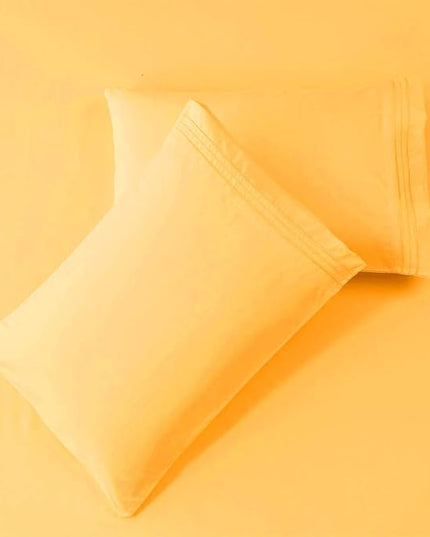 SONORO KATE Bed Sheet Set Super Soft Microfiber 1800 Thread Count Luxury Egyptian Sheets 16-Inch Deep Pocket，Wrinkle -3 Piece (Yellow, Twin) - LeafyLoom