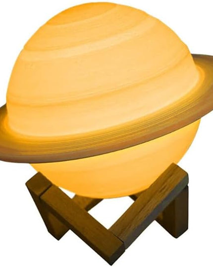Saturn Lamp LED 3D PrintDecor Lamp Galaxy Planet Lampwith Stand/Remote Control/Touch/USB Rechargeable (6.3inch 3 Colors),Valentines Day Gifts,Birthday Gifts - LeafyLoom