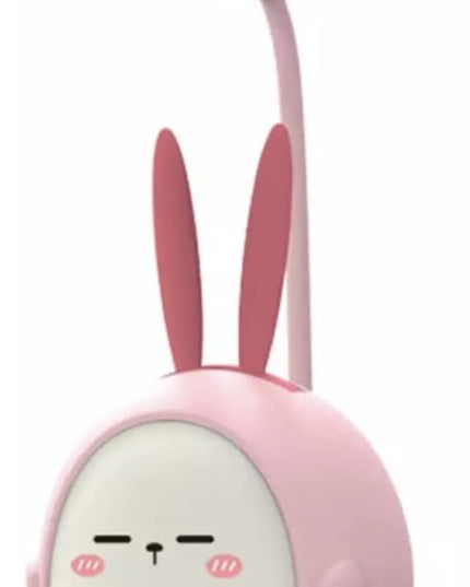 Portable LED Desk Lamp with Night Light Cute Bunny Foldable USB Charge Reading Light for Bedroom Kids Bedside Study (Pink) - LeafyLoom