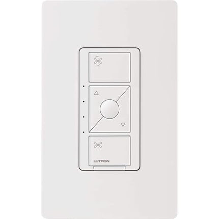 Lutron Caseta Smart Fan Speed Control Switch (Lutron Smart Hub Required), Single-Pole, PD-FSQN-WH, White Lutron