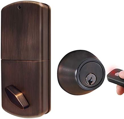MiLocks WF-02OB Digital Deadbolt Door Lock with Keyless Entry via Remote Control for Exterior Doors, Oil Rubbed Bronze MiLocks