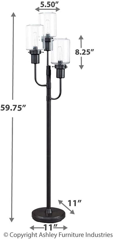 Signature Design by Ashley L207171 Jaak Floor Lamp, 13" x 13" x 59.75", Bronze Finish - LeafyLoom