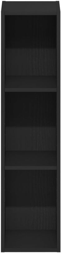 Furinno Fulda 3-Tier Space Saving Storage Shelf Bookcase, 8-Inch Width, Blackwood - LeafyLoom