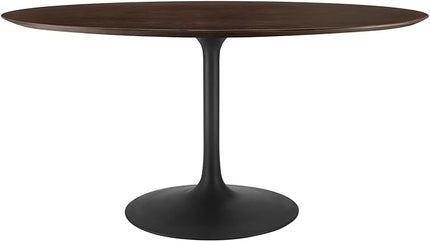 Modway Lippa Dining Table, 60", Black Cherry Walnut - LeafyLoom