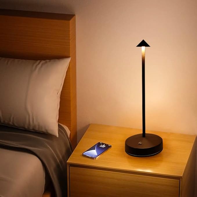 Cordless Table Lamps,Rechargeable Led Touch Bar Lamp, Portable Battery Desk Lamp,2 Level Brightness Dimmable Night Light,Minimalist Design, for Living Room/Restaurant/Couple Dinner/(Rust) - LeafyLoom