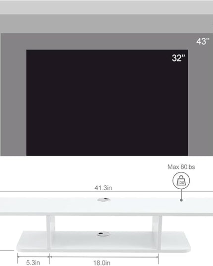 Floating TV Stand, Wall Mounted Entertainment Center and Cabinet Shelf, TV Console with Storage, Media Console for DVD Player, Space-Saving Under TV Shelf for Bedroom, Living Room (White) - LeafyLoom