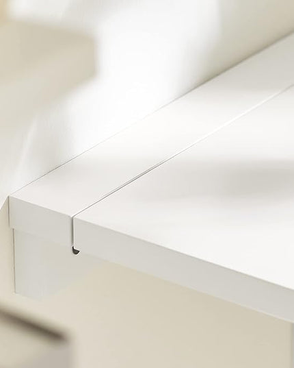 Haotian FWT03-W, White Wall-Mounted Drop-Leaf Table, Folding Kitchen & Dining Table Desk, Home Office Table Desk Workstation, Computer Desk, Trestle Desk - LeafyLoom