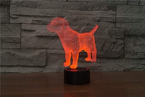 Little Dog Puppy Figure 3D lamp Optical Night Light 7 Colors Changing LED Illusion Lamps Gifts for Girls Kids Baby Girls Daughter Sister Aunt or Mother - LeafyLoom