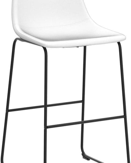 NicBex Retro Bar Stools Crazy-Horse Leather with Metal Legs Barstools, Lounge Kitchen Island Bar Stools, Set of 2, (White Color) (A-GE17024-USSU014) - LeafyLoom