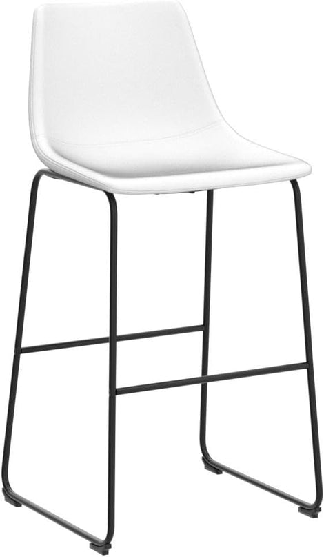 NicBex Retro Bar Stools Crazy-Horse Leather with Metal Legs Barstools, Lounge Kitchen Island Bar Stools, Set of 2, (White Color) (A-GE17024-USSU014) - LeafyLoom