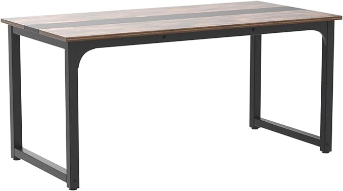 Tribesigns Modern Computer Desk, 70.8 x 31.5 inch Large Office Desk Computer Table Study Writing Desk Workstation for Home Office, Rustic/Black - LeafyLoom