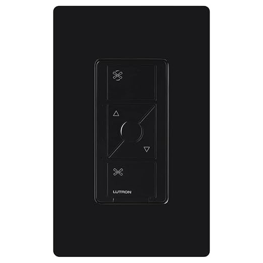 Lutron Caseta Smart Fan Speed Control Switch (Lutron Smart Hub Required), Single-Pole, PD-FSQN-BL,Black Lutron