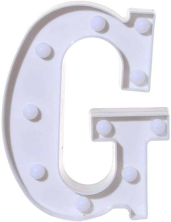 LED Marquee Letter Lights Sign G 26 Alphabet Light Up Letters Sign for Night Light Wedding Birthday Party Battery Powered Christmas Lamp Home Bar Decoration (A) - LeafyLoom