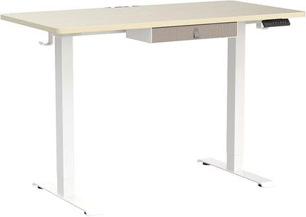 Marsail Standing Desk with Drawer, 48x24 Inch Adjustable Height Standing Desk, Electric Stand up Desk, Sit Stand Home Office Desk, Ergonomic Workstation for Home Office Computer Gaming Desk Maple - LeafyLoom