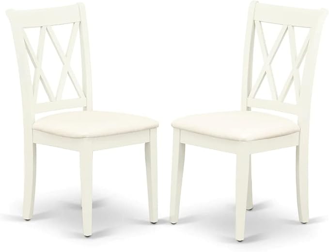 East West Furniture NDCL5-LWH-C Norden 5 Piece Room Set Includes a Rectangle Kitchen Table with Dropleaf and 4 Fabric Upholstered Dining Chairs, 30x48 Inch, Linen White - LeafyLoom