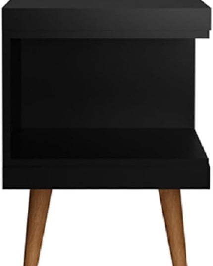 Manhattan Comfort Utopia 70.47" Freestanding Entertainment Center for Living Room, Mid Century Modern TV Stand with Shelves, Storage and Media Holes, Fits 65" Screens, 70.47 Inches, Black - LeafyLoom