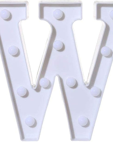 LED Letter Lights Sign I Light Up Letters Sign for Night Light Wedding Birthday Party Battery Powered Christmas Lamp Home Bar Decoration (W) - LeafyLoom