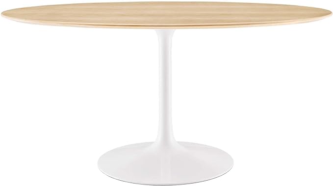 Modway Lippa Dining Table, 60", White Natural - LeafyLoom