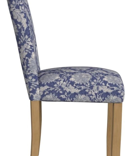 HomePop Classic Parsons Dining Chairs, Pack of 2, Blue Floral Print - LeafyLoom