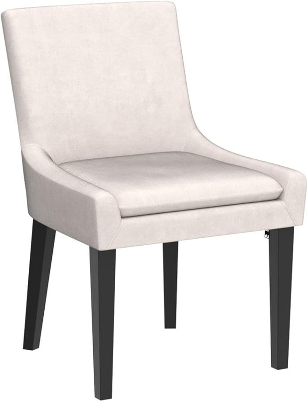 COLAMY Modern Dining Chairs Set of 6, Upholstered Corduroy Accent Side Leisure Chairs with Mid Back and Wood Legs for Living Room/Dining Room-Beige - LeafyLoom