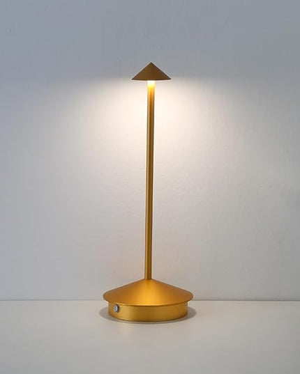 Portable LED Table Lamp with Touch Sensor, 3-Levels Brightness Metal Desk Lamp, 3 Color Touch Control Rechargeable Lamp, Night Light, Bedside Lamp,Dining Room Lamp (Gold) - LeafyLoom
