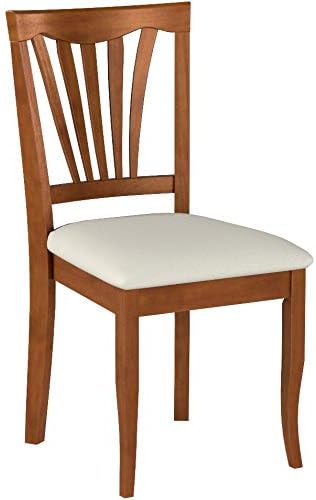East West Furniture Avon Dining Linen Fabric Upholstered Solid Wood Chairs, Set of 2, Saddle Brown - LeafyLoom