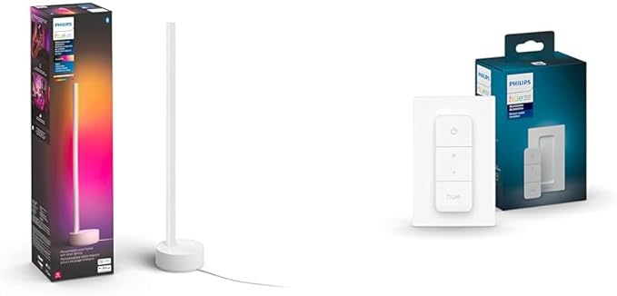 Philips Hue Gradient Signe Table Lamp, Compatible with Alexa & Smart Dimmer Switch with Remote, White - 1 Pack PhilipsHue