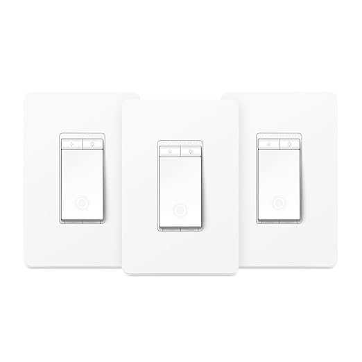 Kasa Smart Dimmer Switch HS220P3, Single Pole, Needs Neutral Wire, 2.4GHz Wi-Fi Light Switch Works with Alexa and Google Home, UL Certified,, No Hub Required, 3-Pack KasaSmartbyTP-Link