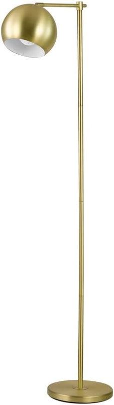Globe Electric 12915 Molly 60" Floor Lamp, Gold, Satin Finish, In-Line On-Off Switch - LeafyLoom