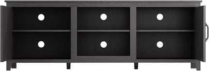 NicBex TV Stand for 60 Inch TV TV Console Table with 2 Doors and 4 Open Storage Compartments Cabinet for TV Box,Entertainment Center with Storage for Living Room,Bedroom,70.08 Inch,Black - LeafyLoom