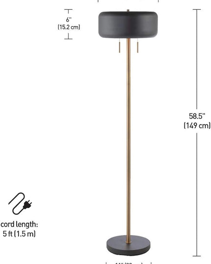 Globe Electric 67346 Novogratz x Globe Floor Lamp, Dark Gray - LeafyLoom