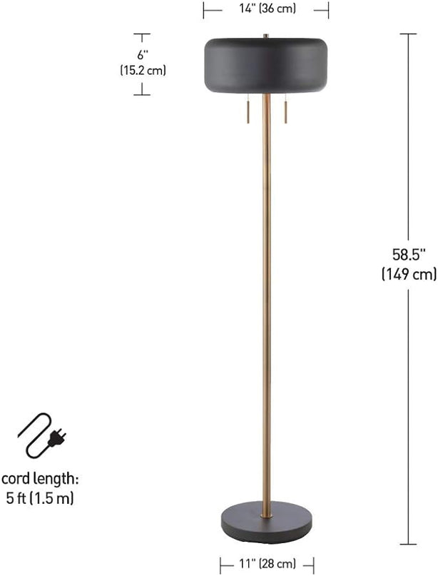 Globe Electric 67346 Novogratz x Globe Floor Lamp, Dark Gray - LeafyLoom