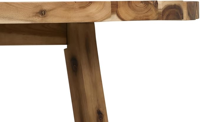 NicBex Coffee Table Wooden Coffee Table with Storage Round Center Tables with Natural Legs Dining Table for Living Room, Dining Room, Office, and Bedroom,35.6" W, Natural Wood+Brown - LeafyLoom
