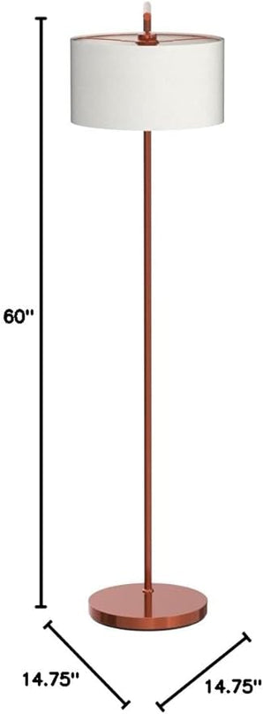 Brightech Montage Modern Floor lamp, LED Floor Lamp for Living Rooms & Offices - Tall Standing Lamp for Bedroom Reading - Corner Pole Lamp for Contemporary Home Decor - Rose Gold - LeafyLoom