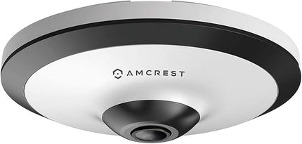 Amcrest Fisheye IP POE Camera, 360° Panoramic 5-Megapixel POE IP Camera, Fish Eye Security Indoor Camera, IVS Features and People Counting, MicroSD Recording, IP5M-F1180EW-V2 (White) Amcrest