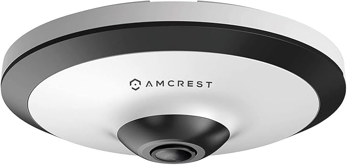 Amcrest Fisheye IP POE Camera, 360° Panoramic 5-Megapixel POE IP Camera, Fish Eye Security Indoor Camera, IVS Features and People Counting, MicroSD Recording, IP5M-F1180EW-V2 (White) Amcrest