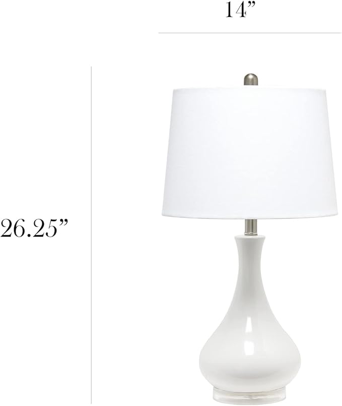 Elegant Designs LT3312-LTB Ceramic Genie Tear Drop Shaped Glossy Table Lamp, Light Blue - LeafyLoom