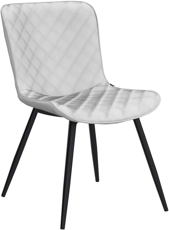 Kidol & Shellder Gray Dining Chairs Modern Upholstered Dining Room Chairs Leather Armless Chairs Set of 2 for Living Room Kitchen Bedroom, 3 Mins Quick Assembly - LeafyLoom