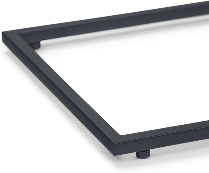 SIMPLIHOME Garner 18 Inch Wide Metal Tray Top C Side Table in Black, For the Living Room and Bedroom - LeafyLoom
