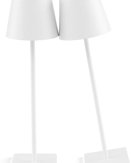 2-Pack Rechargeable Table Lamps, LED Cordless Table Lamp, 3W 5500mAh Battery Operated Table Light, Stepless Dimming Portable Table Light Waterproof for Restaurant/Indoor/Outdoor (White) - LeafyLoom
