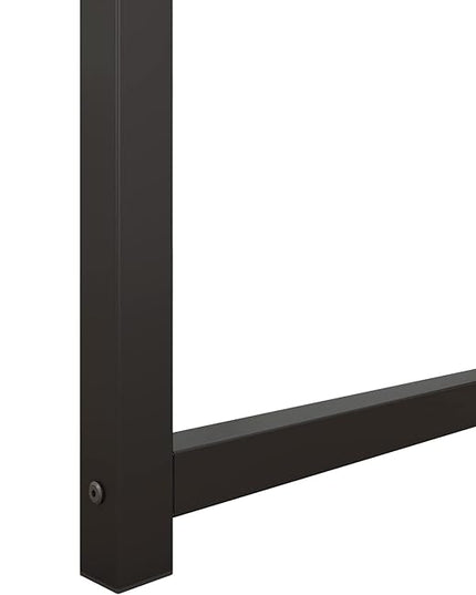 63 Inch Home Office Computer Two-Color Panel Desk with Storage Bag and Hook, Black, Sandalwood Color, Industrial Modern Laptop Desk - LeafyLoom