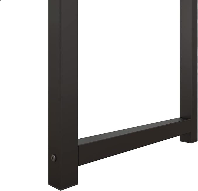 63 Inch Home Office Computer Two-Color Panel Desk with Storage Bag and Hook, Black, Sandalwood Color, Industrial Modern Laptop Desk - LeafyLoom