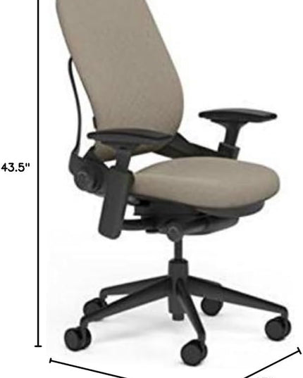 Steelcase Leap Office Chair, Black Frame and Buzz2 Sable Fabric - LeafyLoom