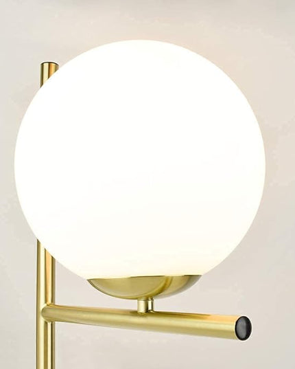 DINGLILIGHTING DLLT LED Frosted Glass Globe Floor Lamp-9W Standing Lamps for Modern, Mid Century Contemporary Rooms, Energy Saving Tall Pole Accent Lighting for Living Room, Bedroom, Office, Gold - LeafyLoom