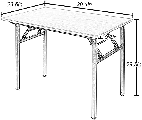 SogesGame Study Computer Desk 39.4 Inch Home Office Writing Small Desk, Modern Simple Style PC Table, Foldable Desk No Install Needed, White - LeafyLoom